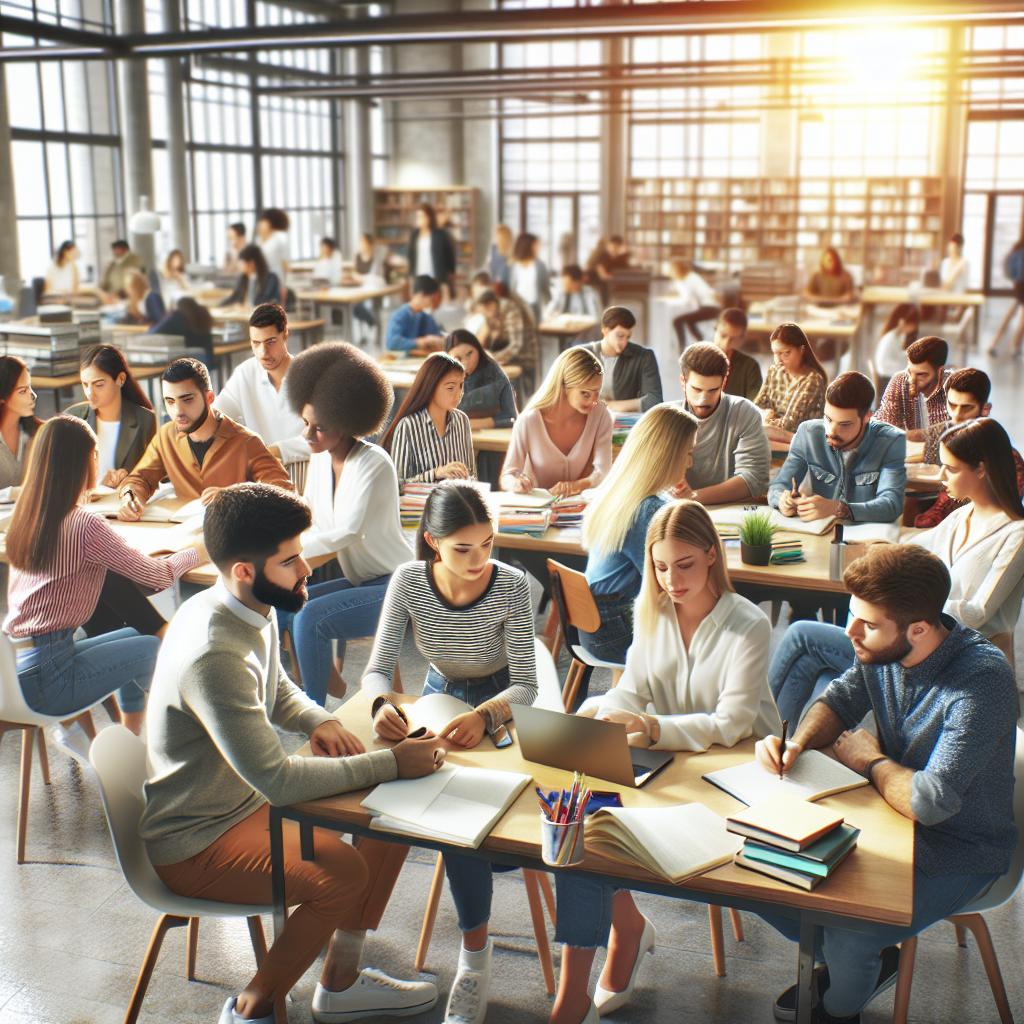 Students working in groups