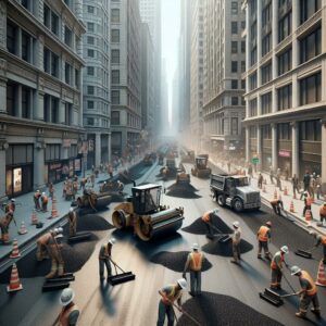 City street paving project.