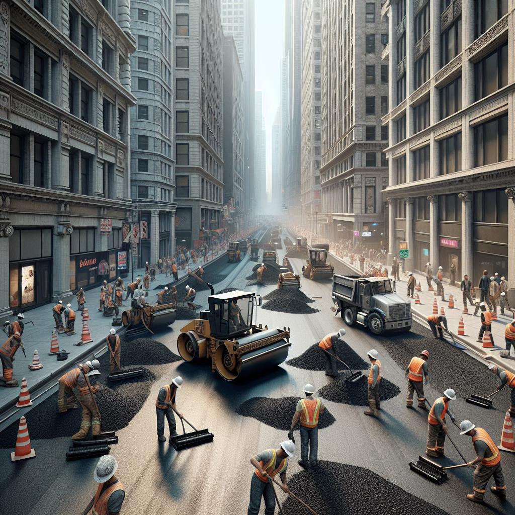 City street paving project.