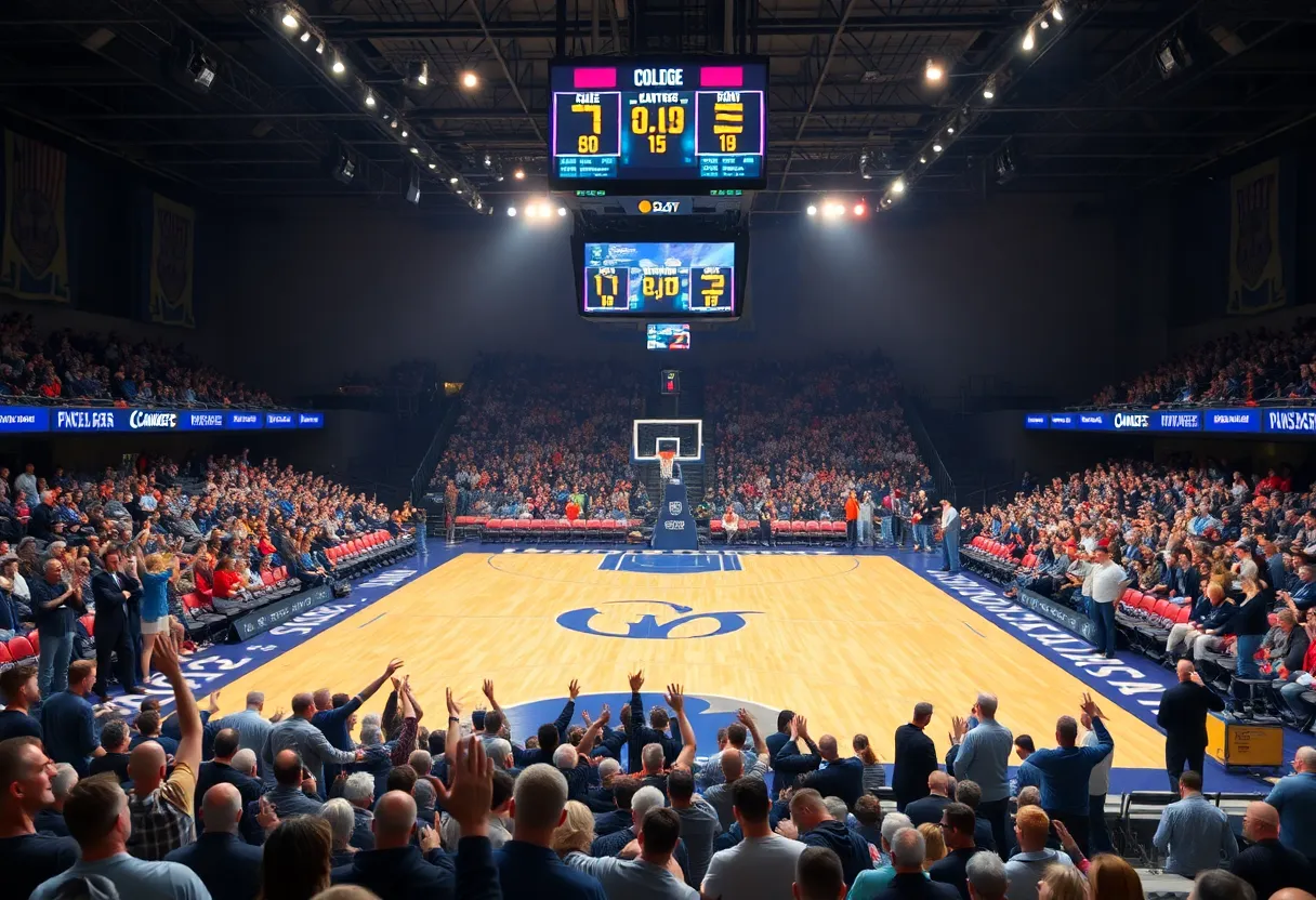 Kentucky Wildcats defeating Mississippi State Bulldogs in a basketball game