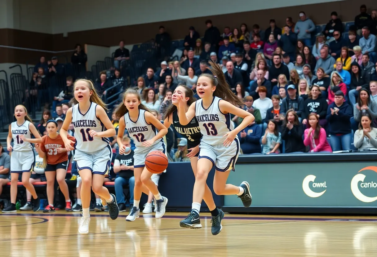 High school girls basketball game in Mississippi