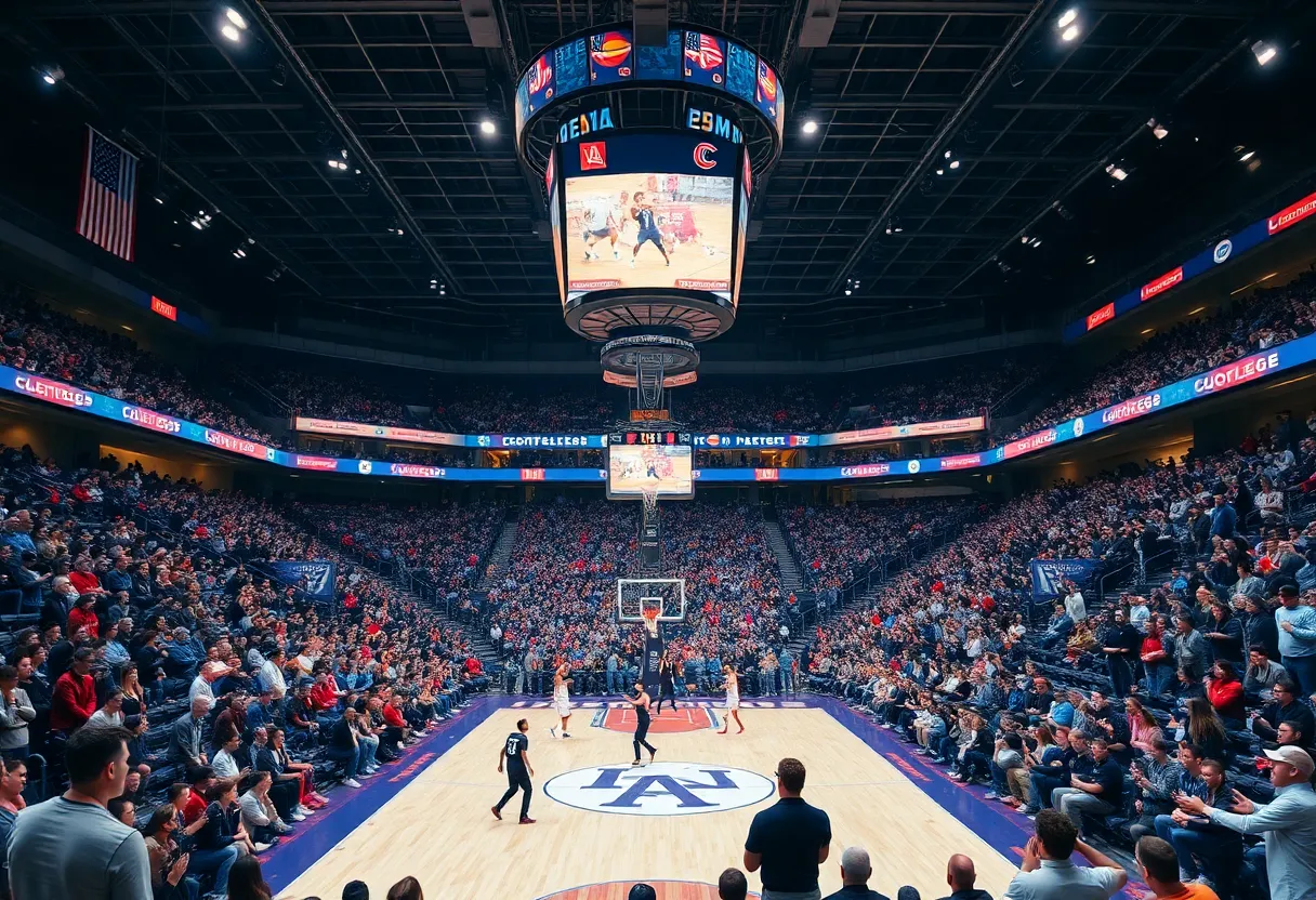 Mississippi State Bulldogs in action during a college basketball game
