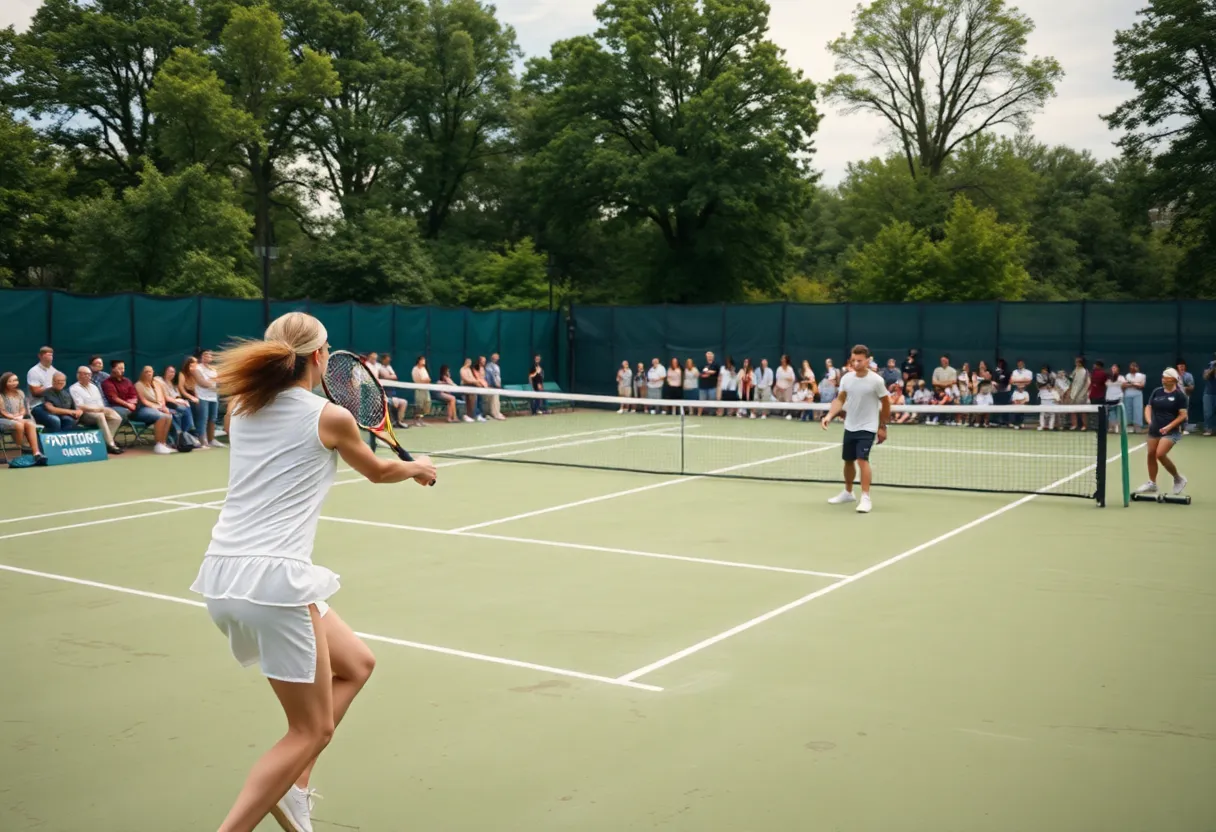 Mississippi State Bulldogs competing in a tennis match