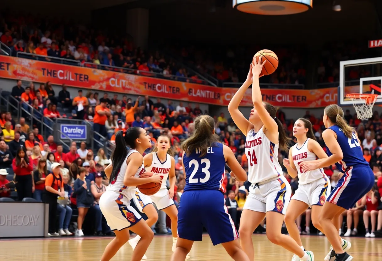 Mississippi State athletes in action against Ole Miss in a tense basketball game.
