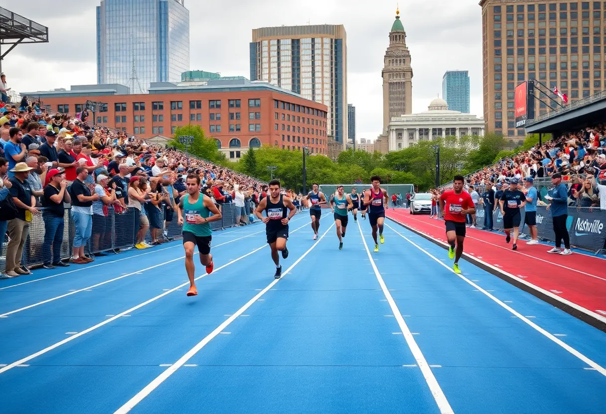 Mississippi State women's track team competing in Nashville