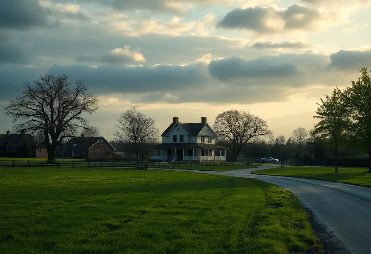 Scene of a farmhouse in Newport News where explosives were discovered