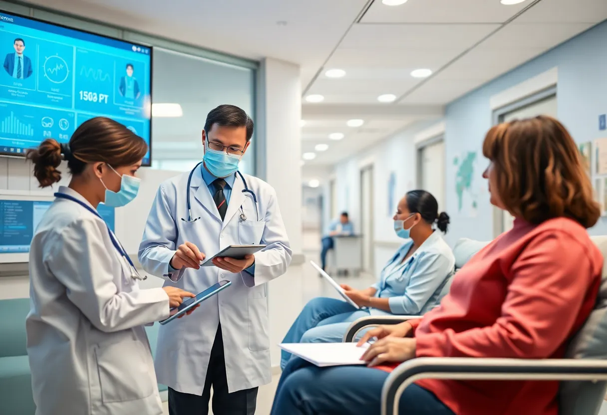 Healthcare professionals using new EMR technology at OCH Regional Medical Center