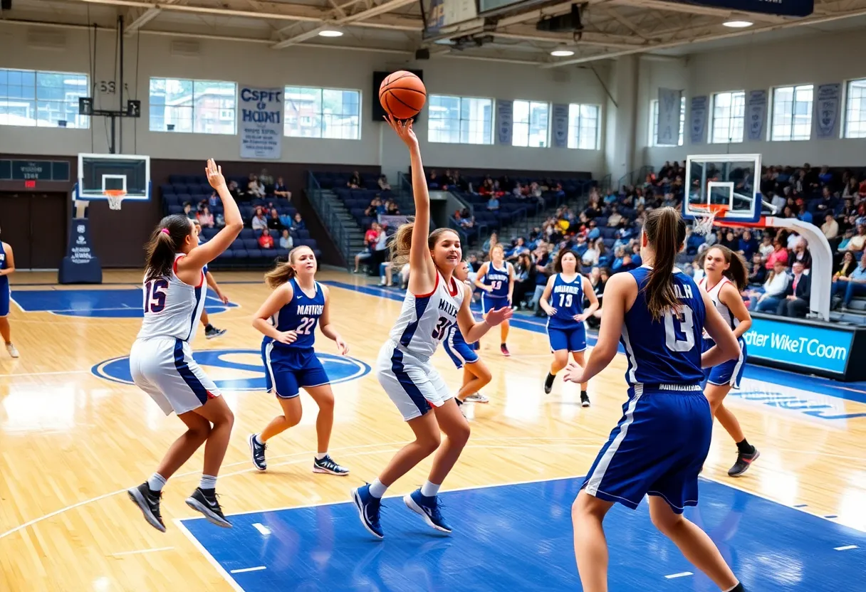 South Carolina women's basketball team in action against Mississippi State.