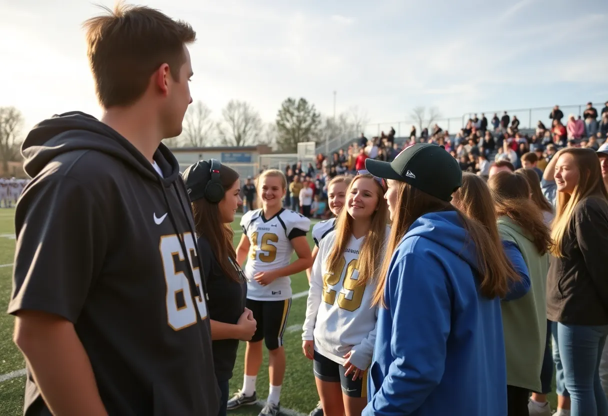 Local high school athletes and coaches in Starkville during a sporting event.