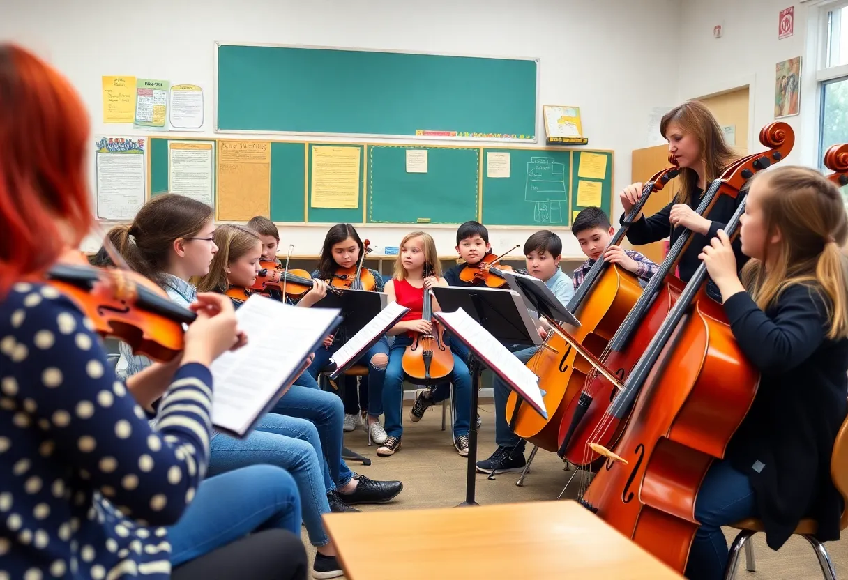Theo Hummer teaching music at Mississippi School for Mathematics and Science