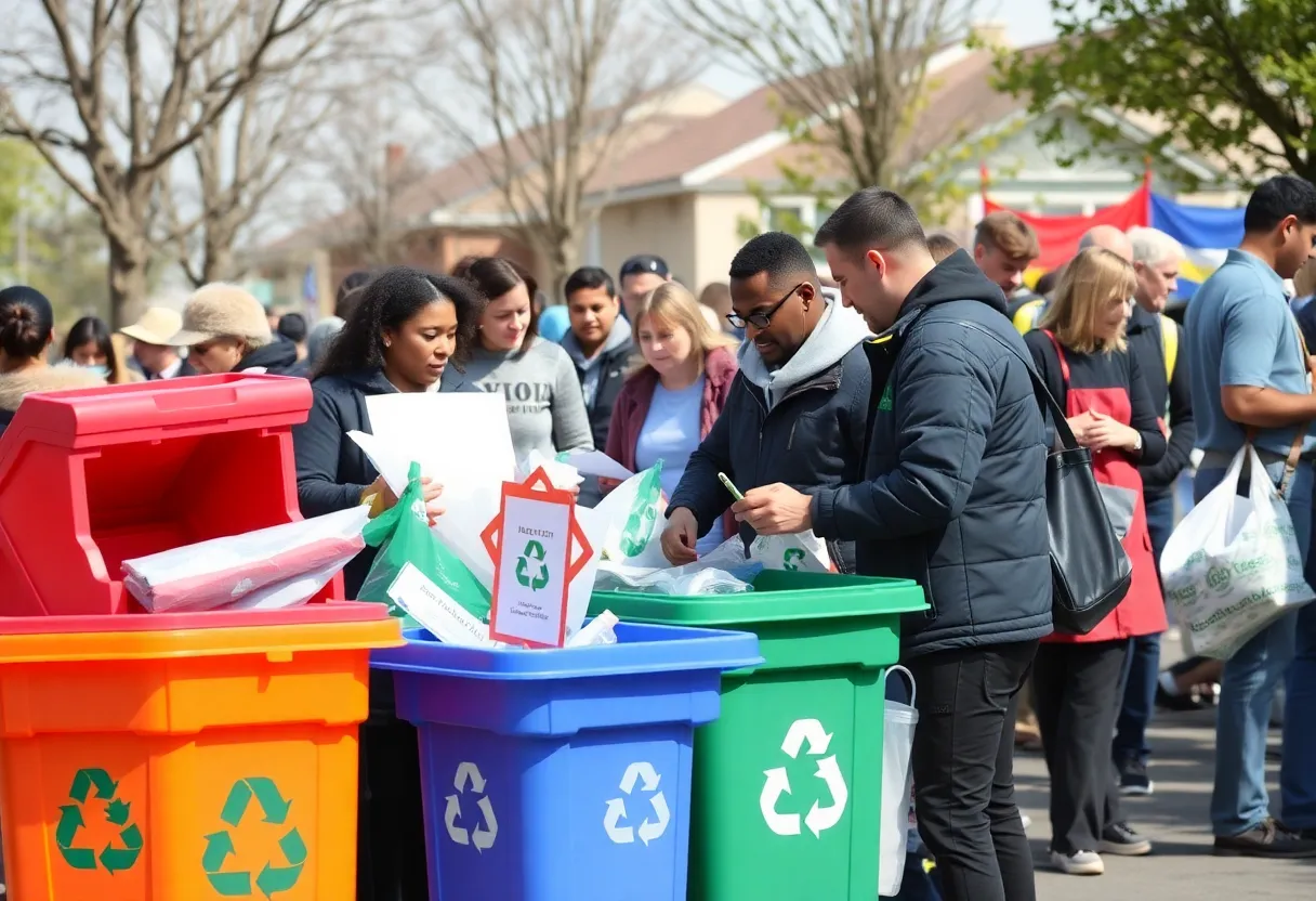 Residents participating in a community recycling event.