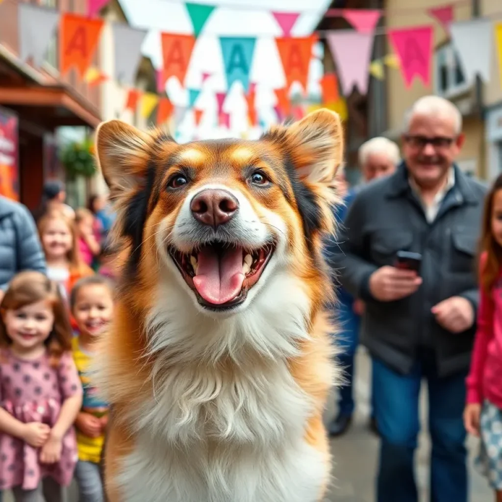 Mayor Buster Camp, the beloved Pet Mayor of Starkville, engaging with residents in a community event.