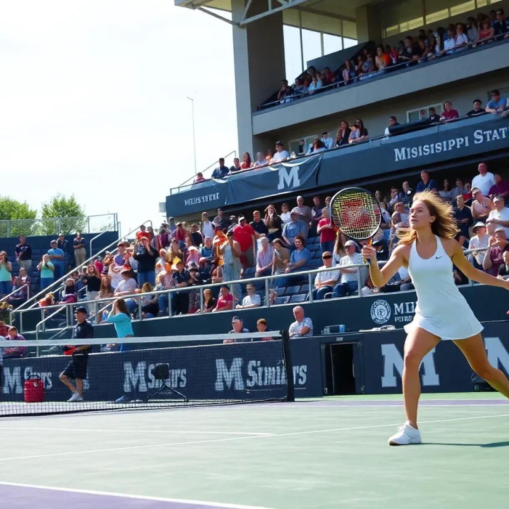 Mississippi State men's tennis team competing against Kentucky