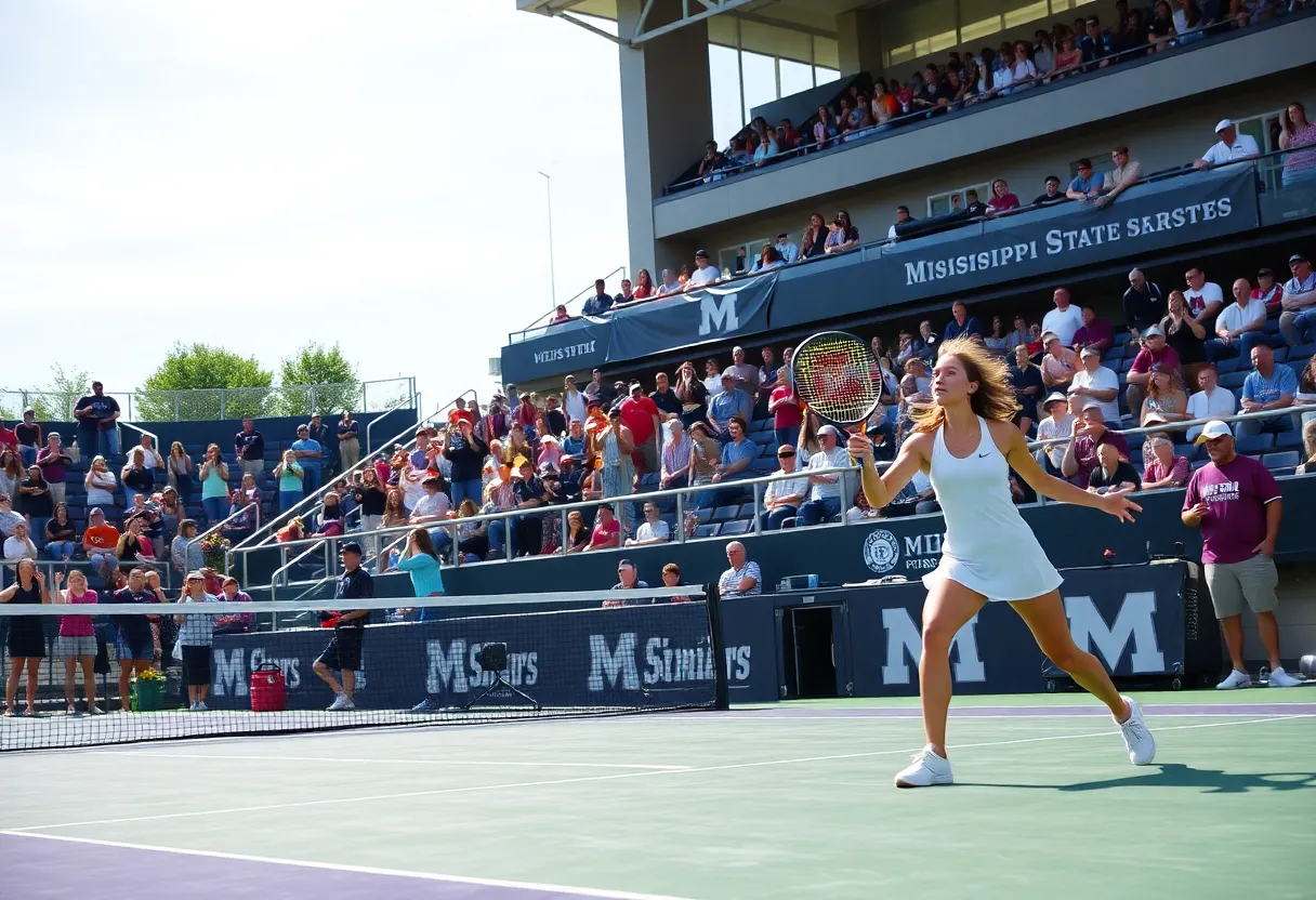 Mississippi State men's tennis team competing against Kentucky