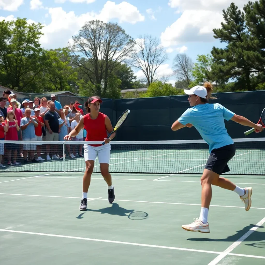 College tennis match between Mississippi State and Tulane