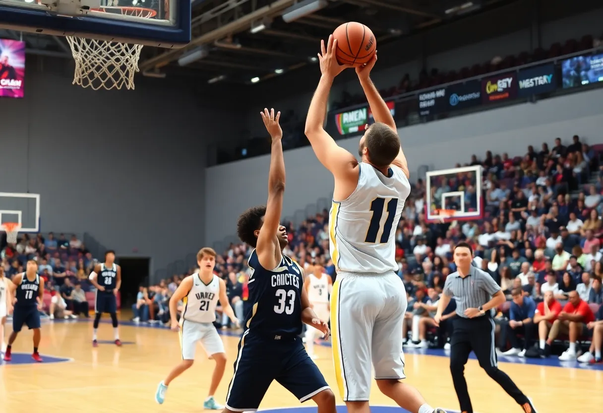 Missouri Tigers competing in a basketball game against Mississippi State Bulldogs