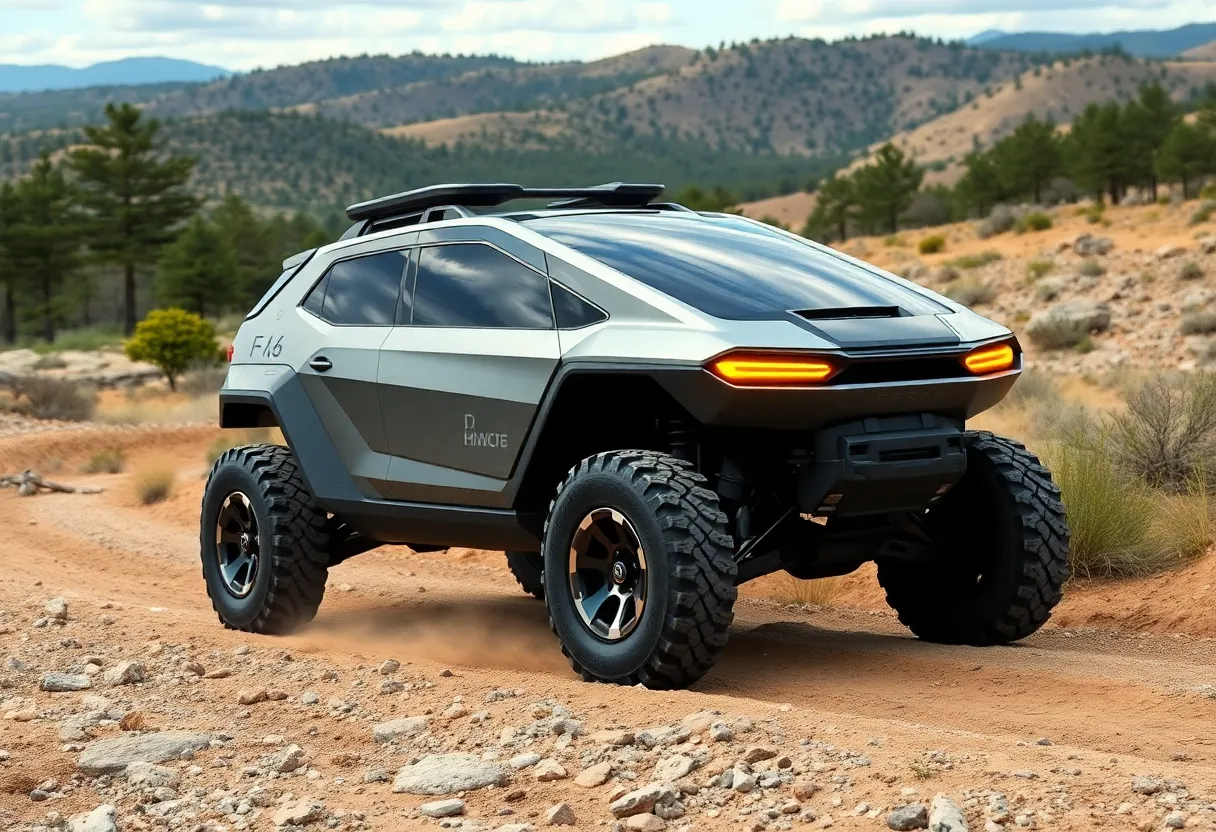Autonomous off-road vehicle displayed at the SEMA show by Mississippi State University