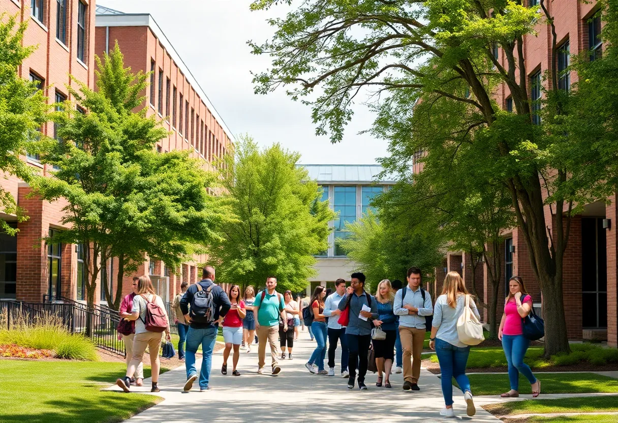 Students engaged in academic discussions on campus at Mississippi State University
