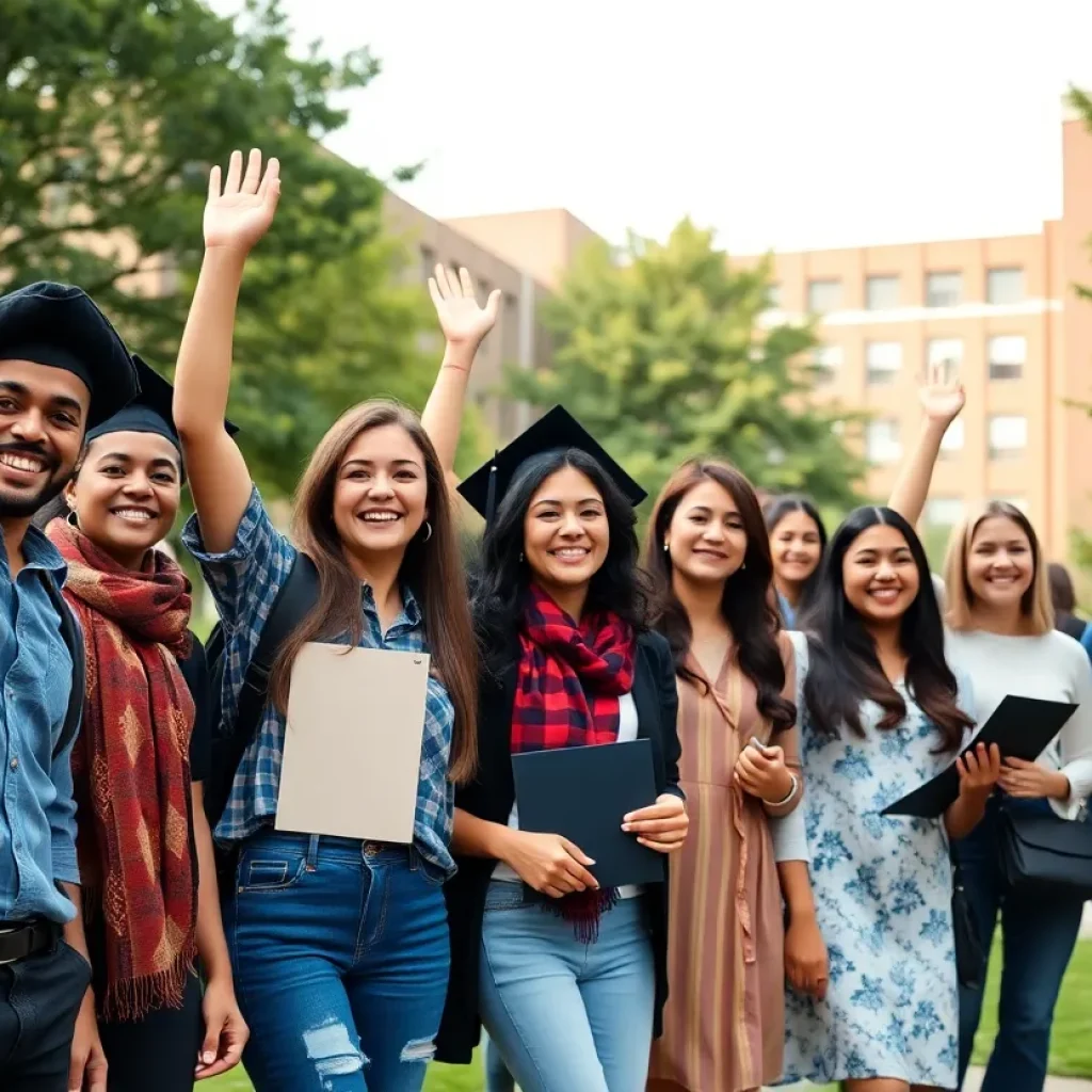 Diverse students celebrating academic honors at Mississippi State University
