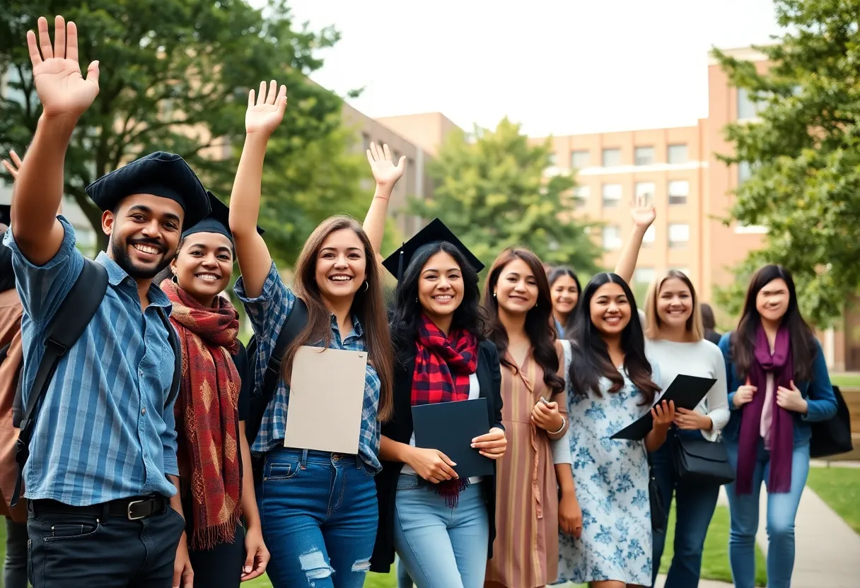 Diverse students celebrating academic honors at Mississippi State University