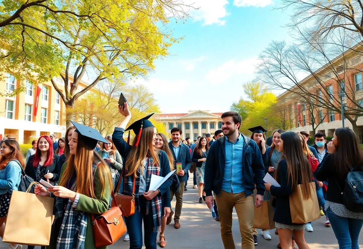Students celebrating their achievements at Mississippi State University