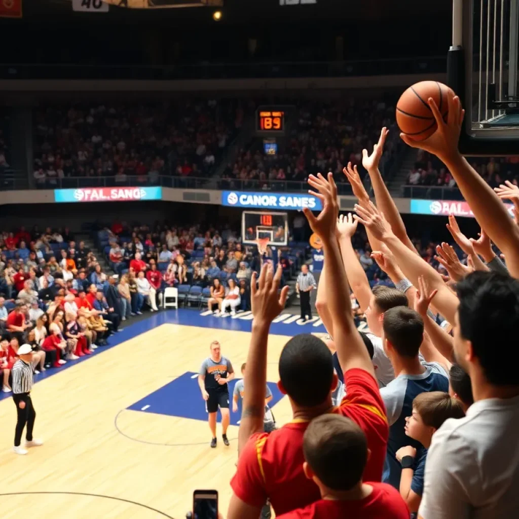 Oklahoma Sooners players celebrating a hard-fought victory on the court