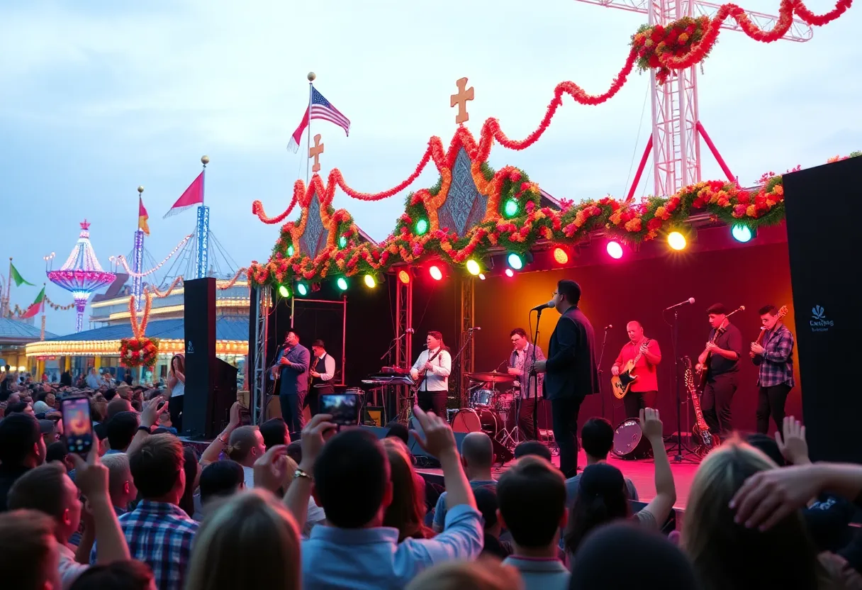 Starkville Academy Band performing on stage at Universal Studios
