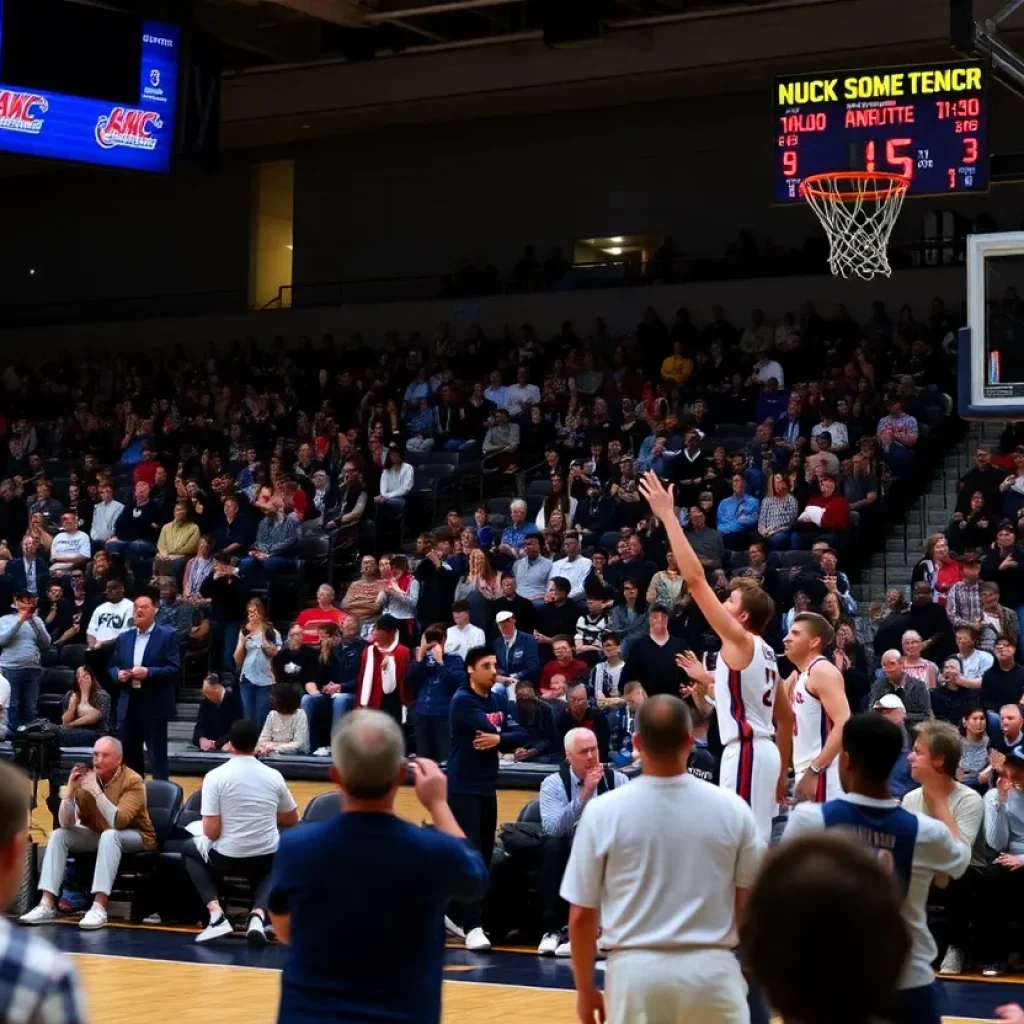 Starkville Academy in action during a close basketball game
