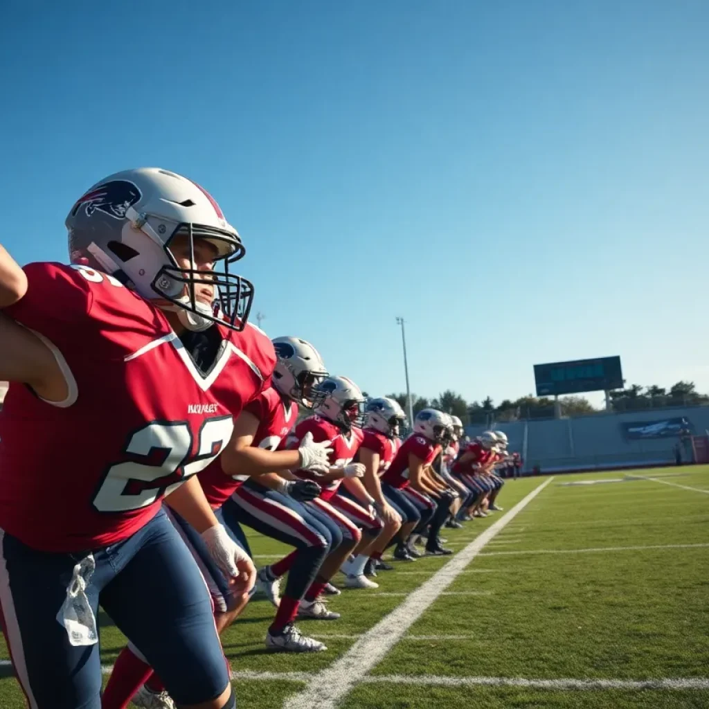 Starkville High School football players on the field