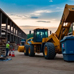 Workers preparing a construction bid in Starkville with machinery.