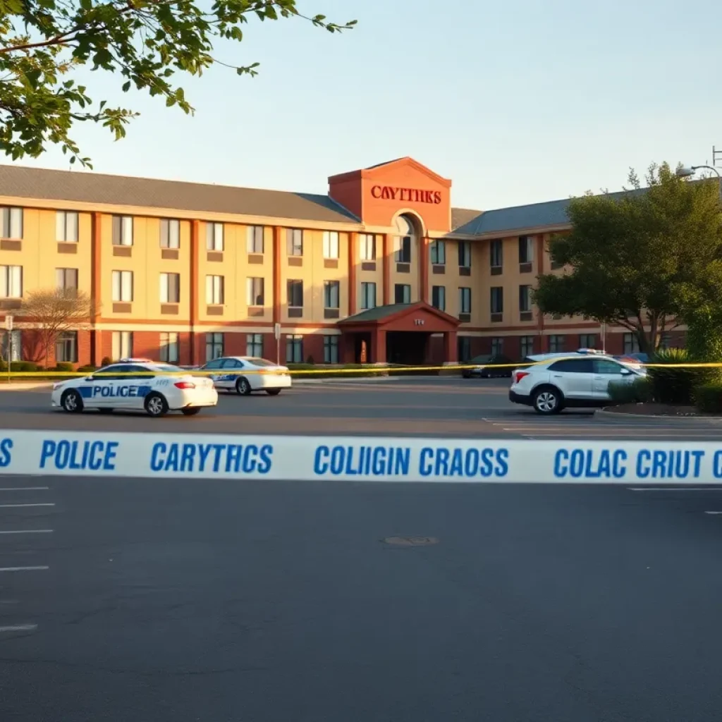 Police at the scene of a shooting incident in Starkville