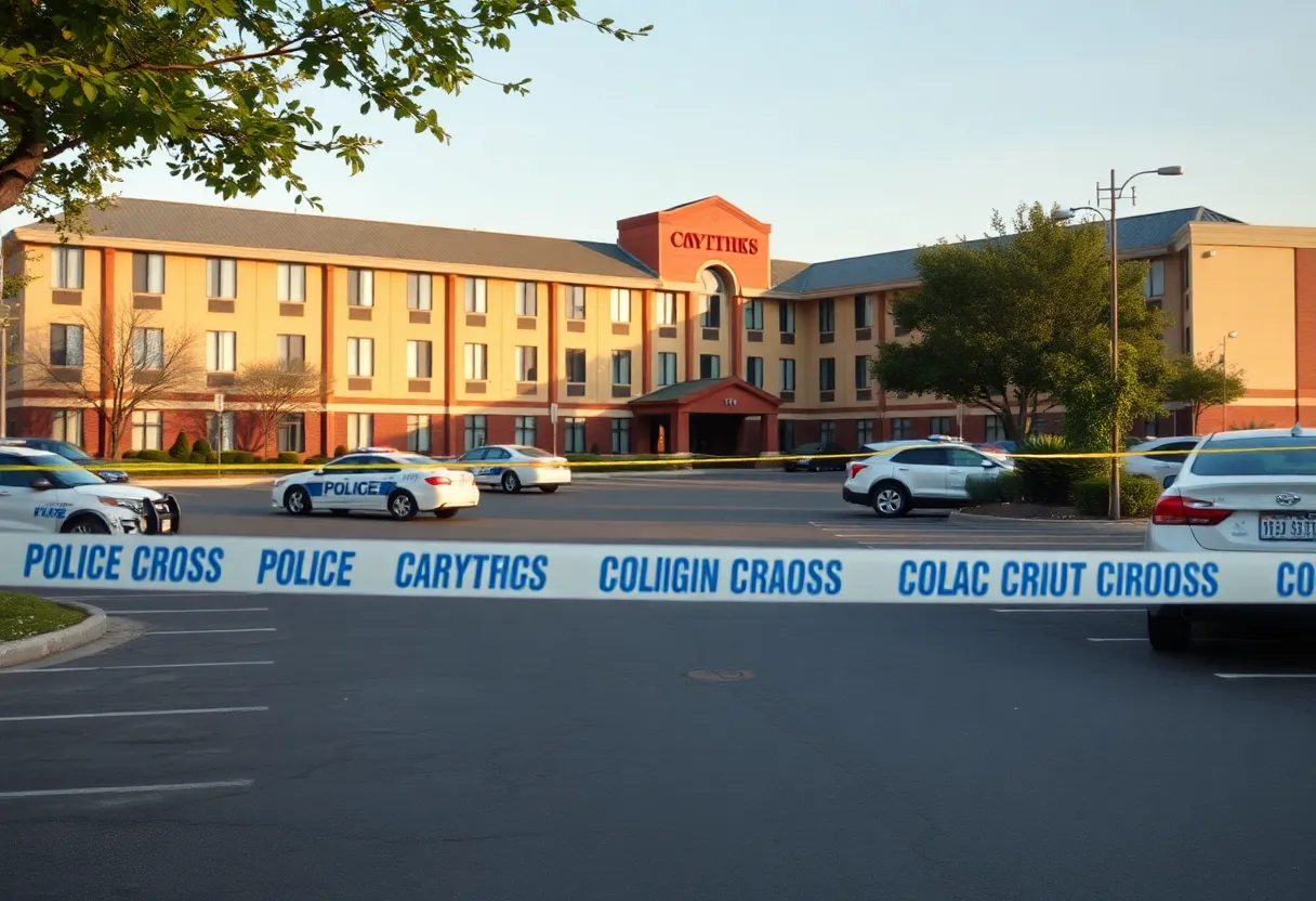 Police at the scene of a shooting incident in Starkville