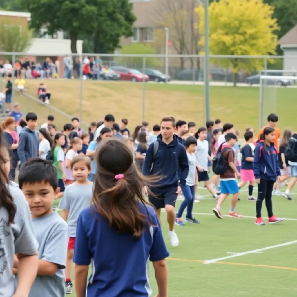 Students participating in sports activities in Starkville.