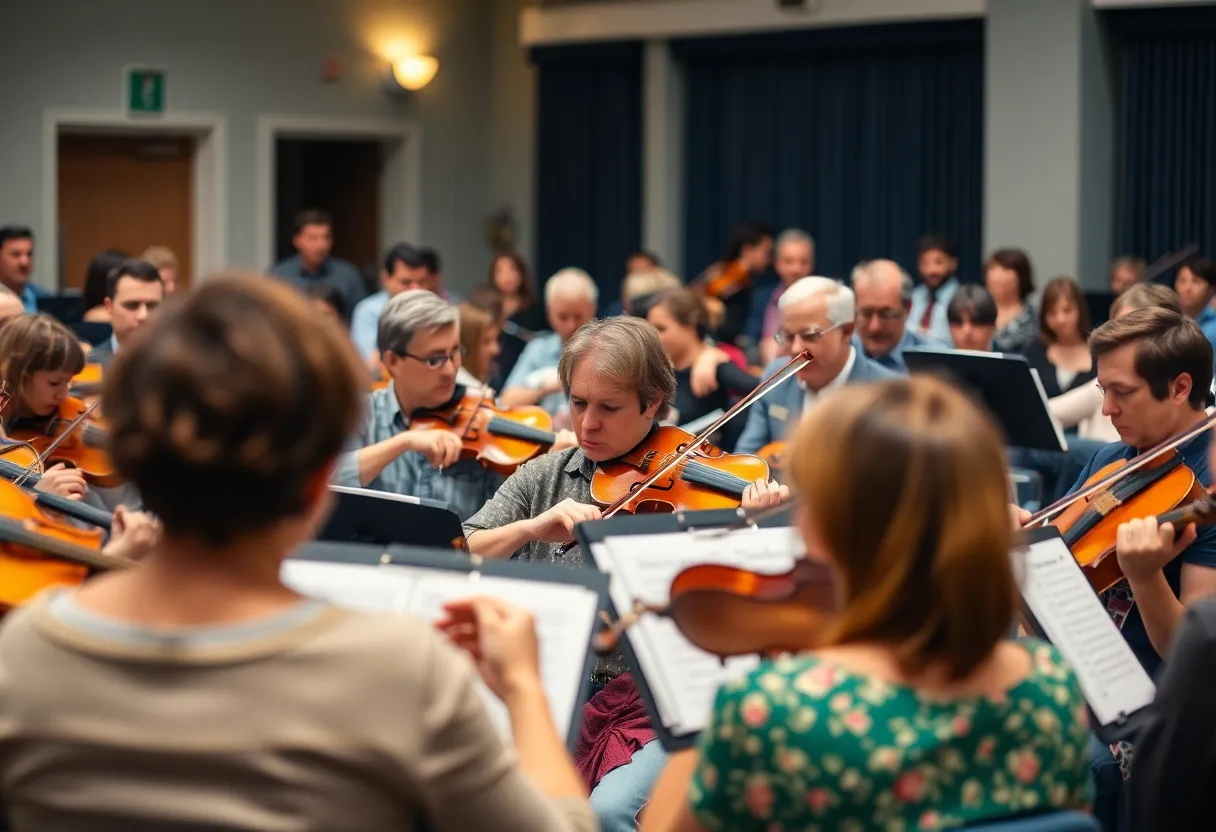 Musicians of the Starkville-MSU Symphony Orchestra performing.