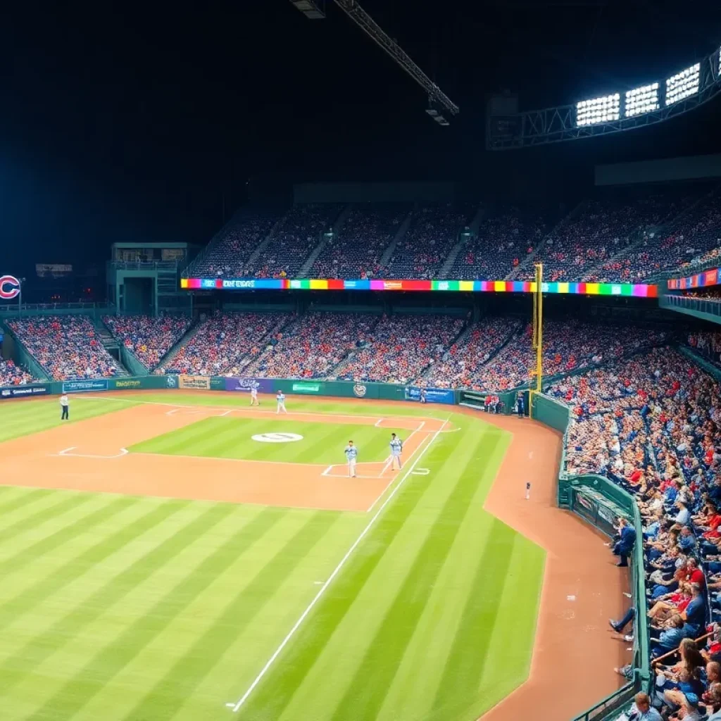 Crowd cheering at the Troy Trojans and Mississippi State Bulldogs baseball game