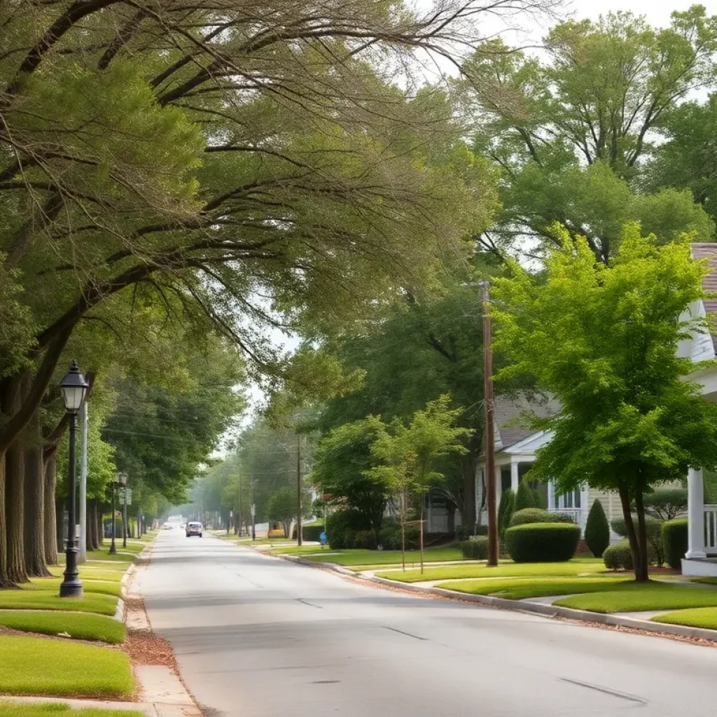 A neighborhood in Tupelo, Mississippi, where the search for a missing teen is taking place.