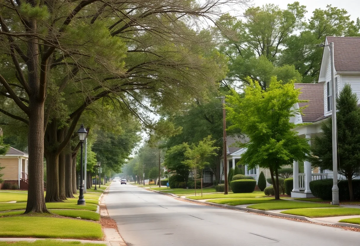 A neighborhood in Tupelo, Mississippi, where the search for a missing teen is taking place.