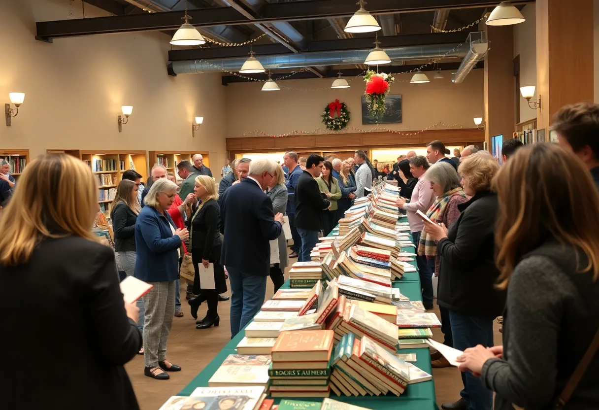 Local authors showcase in West Point with books and attendees