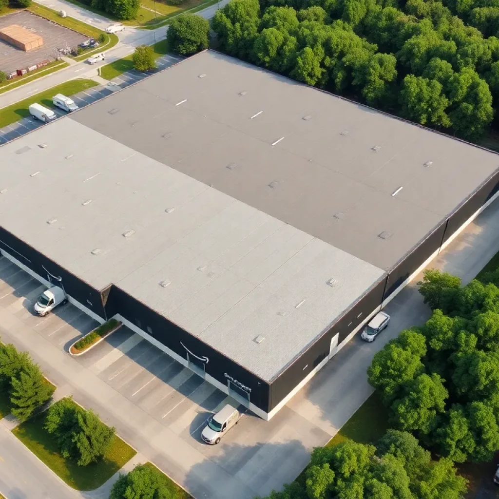 Aerial view of Amazon's Last Mile facility in Starkville, Mississippi
