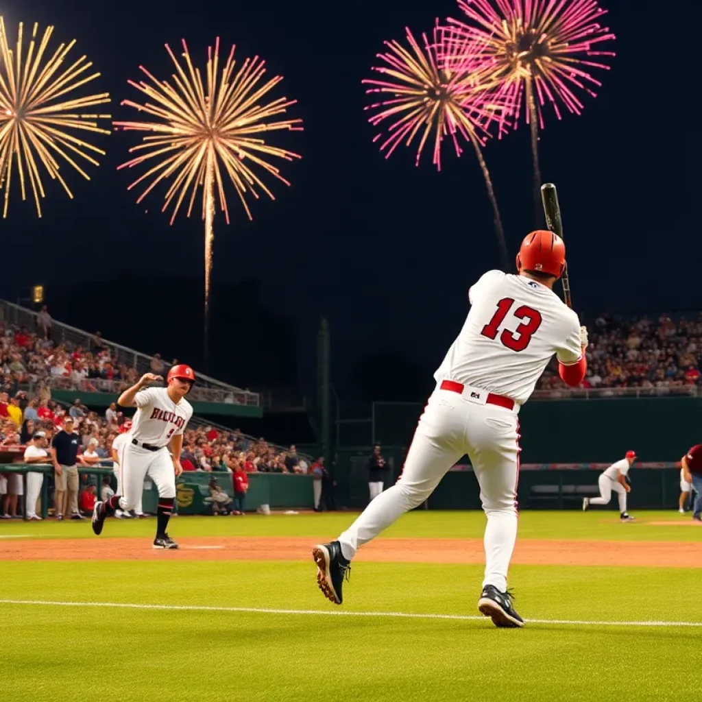 Mississippi State Bulldogs celebrating their win against Rice Owls at Daikin Park