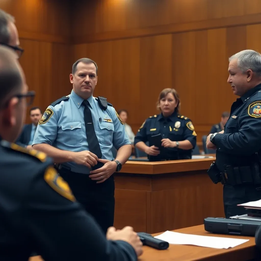 A courtroom focusing on firearm regulations and safety discussions