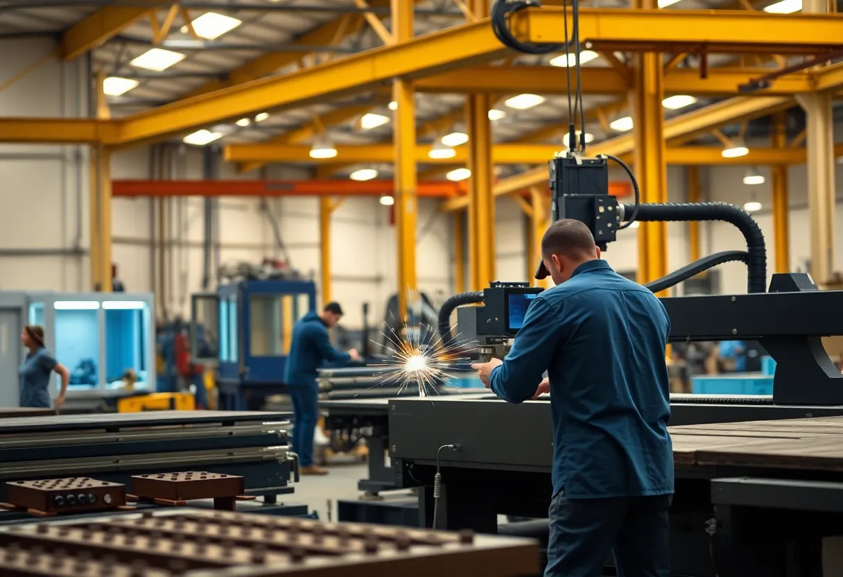 Workers at Fabricators Supply engaged in metal fabrication