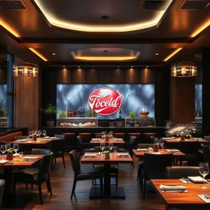 Cozy dining area in Helen restaurant showcasing steak dishes
