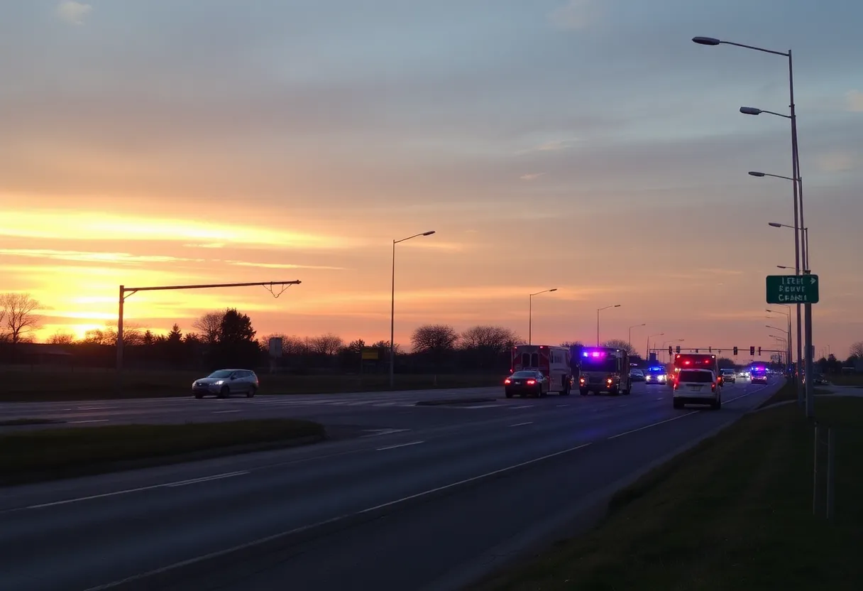 Emergency response at a two-vehicle collision scene in Lowndes County