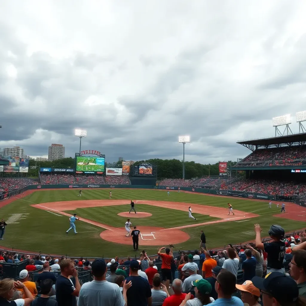 Mississippi State baseball team playing in a game