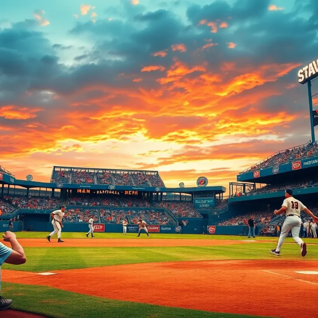 Mississippi State Bulldogs playing against Rice Owls in a college baseball match
