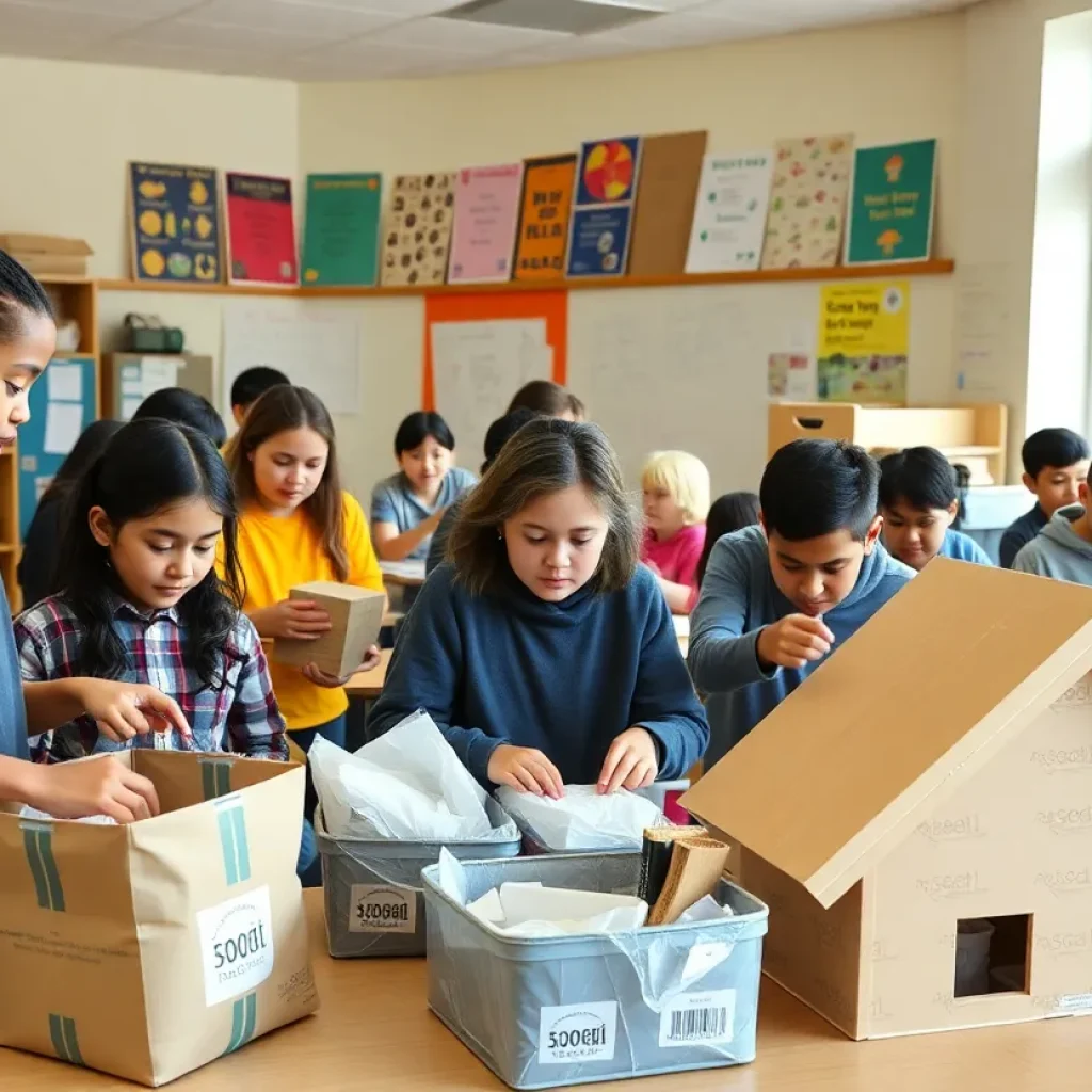 Students participating in community service at Notre Dame Preparatory School