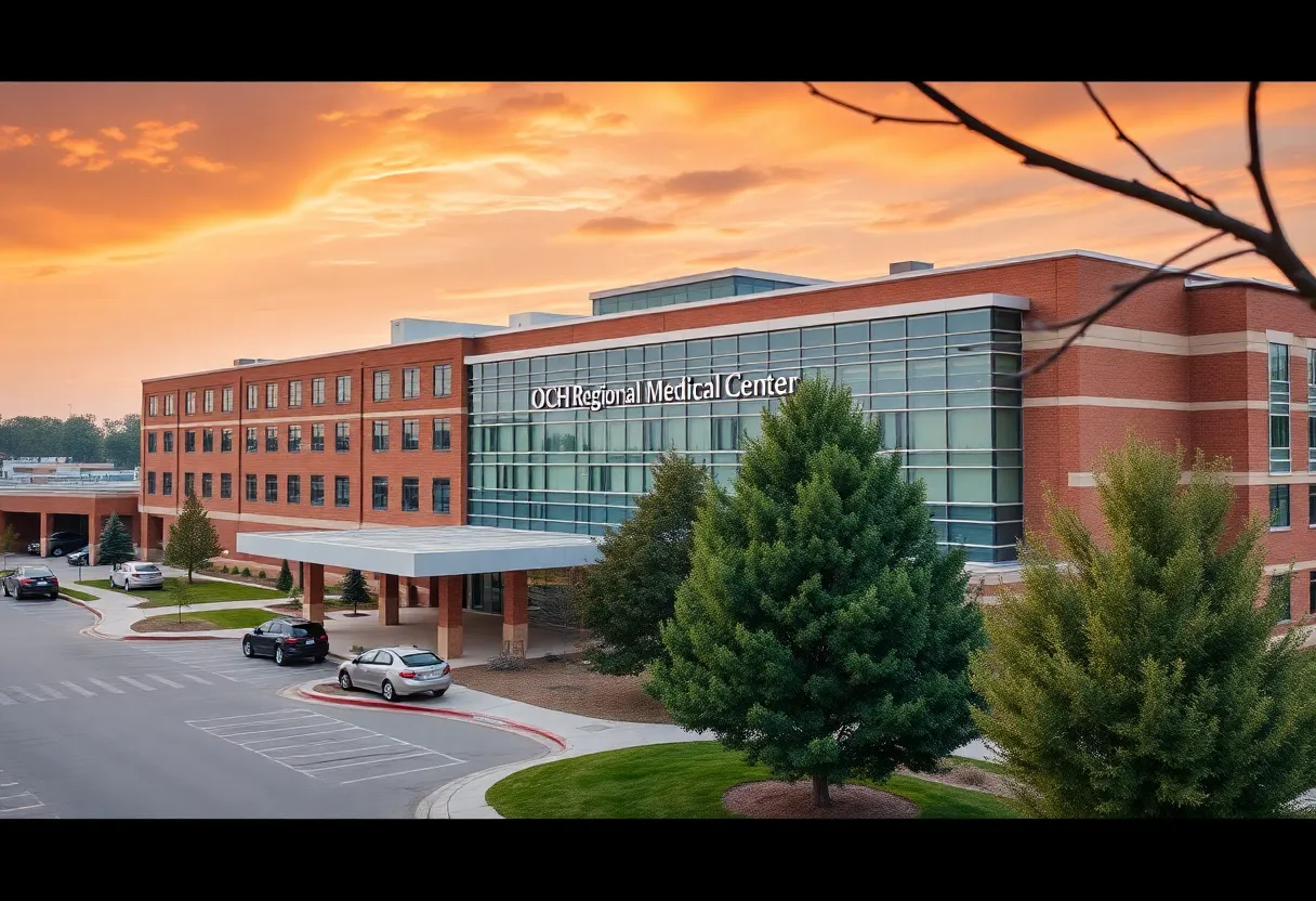 Exterior view of OCH Regional Medical Center in Oktibbeha County