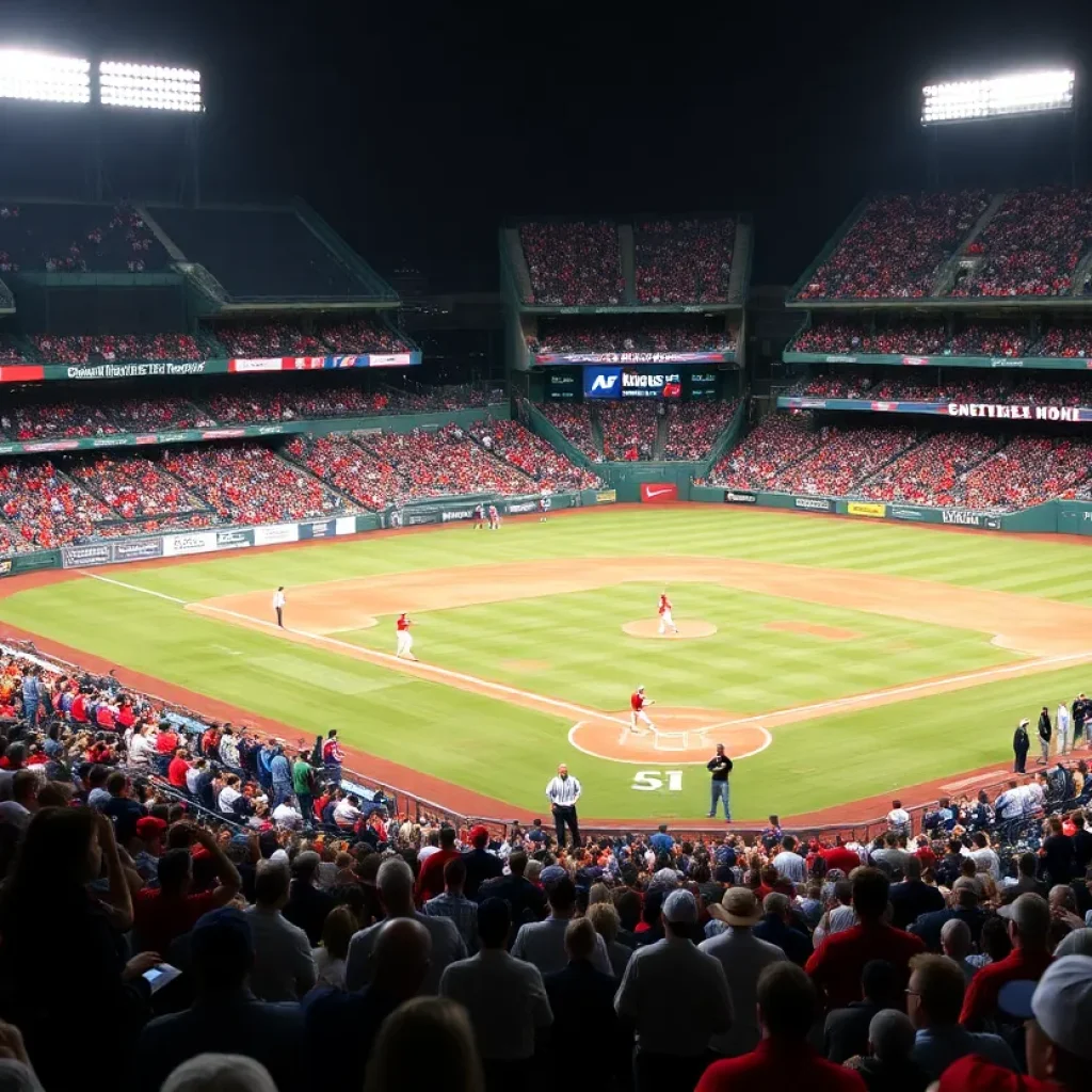 Oklahoma Sooners baseball team celebrating a victory at home