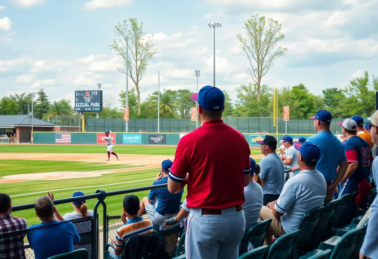 A college baseball matchup at Keesler Federal Park